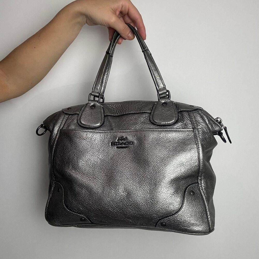 Coach Women's Silver and Grey Bag